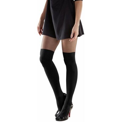 Buffalo Overknee-Strumpfhose Damen Schwarz Gr.44/46 Buffalo Overknee-Strumpfhose Damen Schwarz Gr.44/46