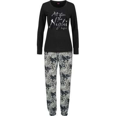 Buffalo Damen Pyjama Schwarz-Gemustert Gr.40/42 Buffalo Damen Pyjama Schwarz-Gemustert Gr.40/42