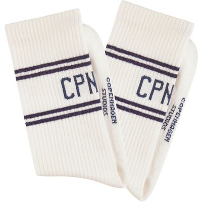 Copenhagen Studios Langsocken Damen 2x Creme Weiß Mit Marine Gr.35-38 Copenhagen Studios Langsocken Damen 2x Creme Weiß Mit Marine Gr.35-38