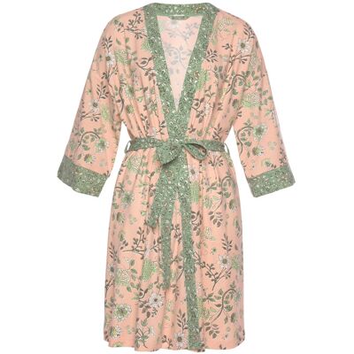 Lascana Damen Kimono Rosa-Schilfgrün Gr.40/42 Lascana Damen Kimono Rosa-Schilfgrün Gr.40/42