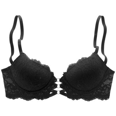 Lascana Push-Up-Bh Damen Schwarz Gr.80d Lascana Push-Up-Bh Damen Schwarz Gr.80d