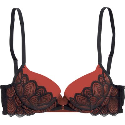 Lascana Push-Up-Bh Damen Schwarz-Kupfer Gr.70c Lascana Push-Up-Bh Damen Schwarz-Kupfer Gr.70c