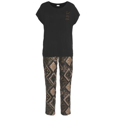 Lascana Damen Pyjama Schwarz-Allover Gr.40 Lascana Damen Pyjama Schwarz-Allover Gr.40