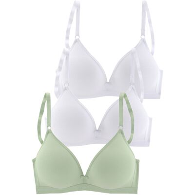 Petite Fleur By Lascana Bralette-Bh Damen 2xweiß+1xmint Gr.70aa Petite Fleur By Lascana Bralette-Bh Damen 2xweiß+1xmint Gr.70aa