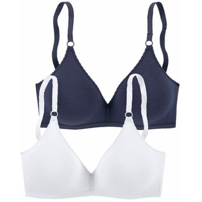 Petite Fleur By Lascana Bralette-Bh Damen Marine+weiß Gr.75a Petite Fleur By Lascana Bralette-Bh Damen Marine+weiß Gr.75a