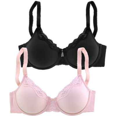 Petite Fleur By Lascana Bügel-Bh Damen Puder+schwarz Gr.80b Petite Fleur By Lascana Bügel-Bh Damen Puder+schwarz Gr.80b