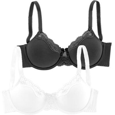 Petite Fleur By Lascana Bügel-Bh Damen Schwarz+weiß Gr.85b Petite Fleur By Lascana Bügel-Bh Damen Schwarz+weiß Gr.85b