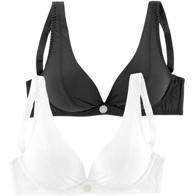 Petite Fleur By Lascana Bügel-Bh Damen Schwarz+weiß Gr.75e Petite Fleur By Lascana Bügel-Bh Damen Schwarz+weiß Gr.75e
