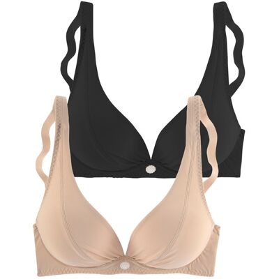 Petite Fleur By Lascana Bügel-Bh Damen Toffee+schwarz Gr.85c Petite Fleur By Lascana Bügel-Bh Damen Toffee+schwarz Gr.85c