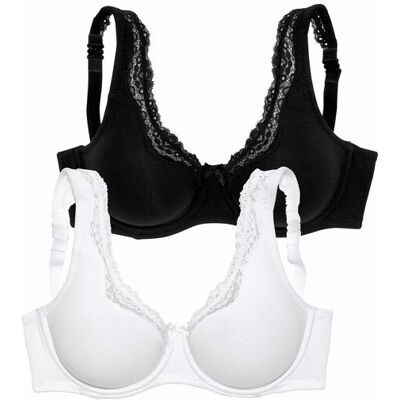 Petite Fleur By Lascana Bügel-Bh Damen Weiß+schwarz Gr.75b Petite Fleur By Lascana Bügel-Bh Damen Weiß+schwarz Gr.75b