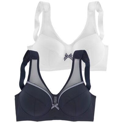 Petite Fleur By Lascana Entlastungs-Bh Damen Marine+weiß Gr.85c Petite Fleur By Lascana Entlastungs-Bh Damen Marine+weiß Gr.85c