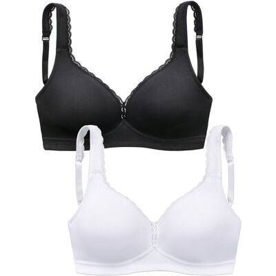 Petite Fleur By Lascana Entlastungs-Bh Damen Weiß + Schwarz Gr.100b Petite Fleur By Lascana Entlastungs-Bh Damen Weiß + Schwarz Gr.100b