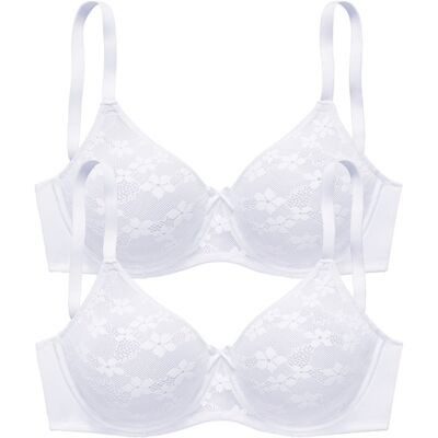 Petite Fleur By Lascana Minimizer-Bh Damen 2x Weiß Gr.75f Petite Fleur By Lascana Minimizer-Bh Damen 2x Weiß Gr.75f