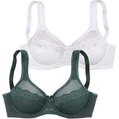 Petite Fleur By Lascana Minimizer-Bh Damen Grün+weiß Gr.80b Petite Fleur By Lascana Minimizer-Bh Damen Grün+weiß Gr.80b