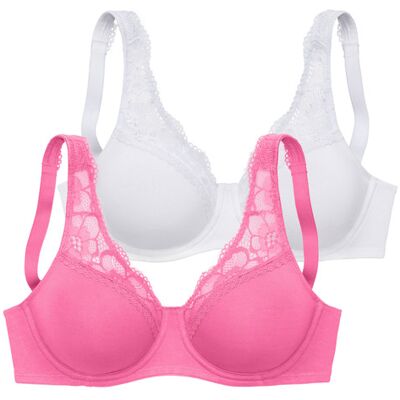 Petite Fleur By Lascana Minimizer-Bh Damen Pink+weiß Gr.75f Petite Fleur By Lascana Minimizer-Bh Damen Pink+weiß Gr.75f