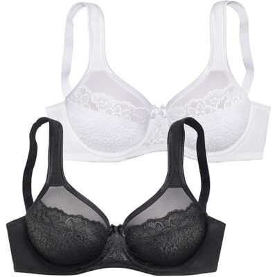 Petite Fleur By Lascana Minimizer-Bh Damen Schwarz+weiß Gr.95e Petite Fleur By Lascana Minimizer-Bh Damen Schwarz+weiß Gr.95e