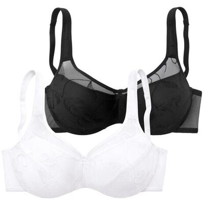 Petite Fleur By Lascana Minimizer-Bh Damen Schwarz+weiß Gr.95d Petite Fleur By Lascana Minimizer-Bh Damen Schwarz+weiß Gr.95d