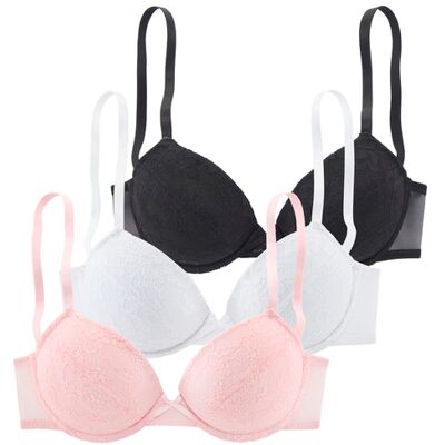 Petite Fleur By Lascana Push-Up-Bh Damen Rosé + Weiß + Schwarz Gr.80c Petite Fleur By Lascana Push-Up-Bh Damen Rosé + Weiß + Schwarz Gr.80c
