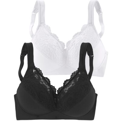 Petite Fleur By Lascana Soft-Bh Damen Weiß+schwarz Gr.80c Petite Fleur By Lascana Soft-Bh Damen Weiß+schwarz Gr.80c