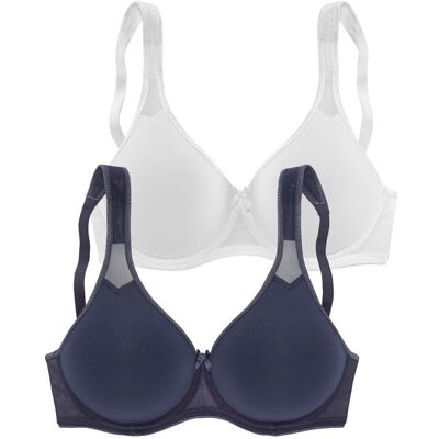 Petite Fleur By Lascana T-Shirt-Bh Damen Marine+weiß Gr.100d Petite Fleur By Lascana T-Shirt-Bh Damen Marine+weiß Gr.100d