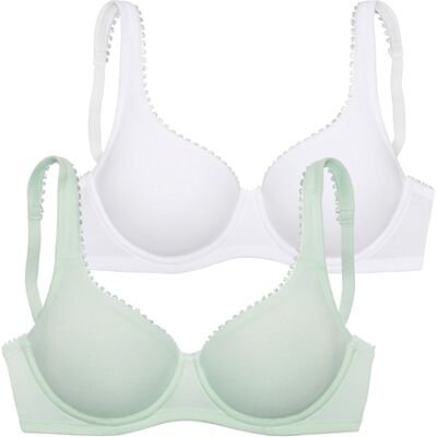 Petite Fleur By Lascana T-Shirt-Bh Damen Mint + Weiß Gr.105d Petite Fleur By Lascana T-Shirt-Bh Damen Mint + Weiß Gr.105d
