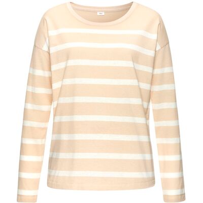 S.Oliver Damen Pyjama Beige-Weiß-Gestreift Gr.44/46 S.Oliver Damen Pyjama Beige-Weiß-Gestreift Gr.44/46