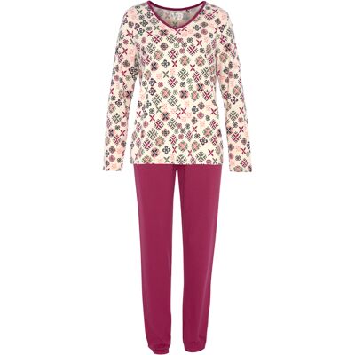Vivance Dreams By Lascana Damen Pyjama Burgunder-Gemustert Gr.32/34 Vivance Dreams By Lascana Damen Pyjama Burgunder-Gemustert Gr.32/34
