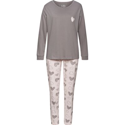 Vivance Dreams By Lascana Damen Pyjama Grau-Rosa Gr.40/42 Vivance Dreams By Lascana Damen Pyjama Grau-Rosa Gr.40/42