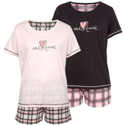 Vivance Dreams By Lascana Damen Shorty Schwarz + Rosa Gr.52/54 Vivance Dreams By Lascana Damen Shorty Schwarz + Rosa Gr.52/54