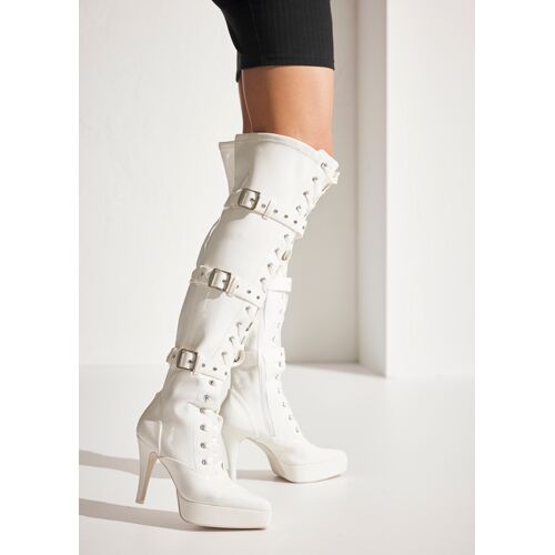 Lascana Belle Affaire Overkneestiefel Damen Weiß Gr.39