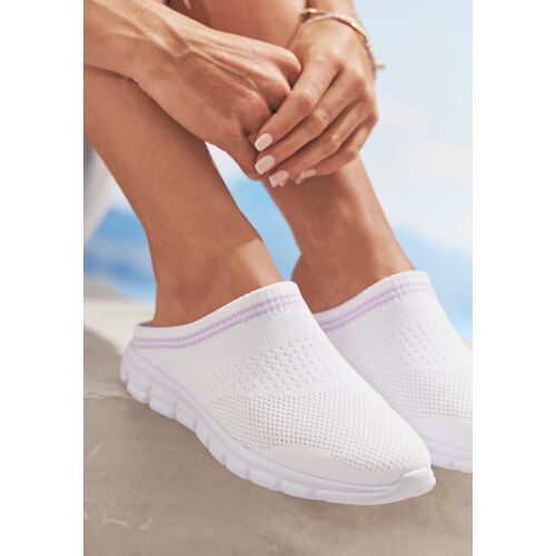 Lascana Sabot Damen Weiß / Flieder Gr.44