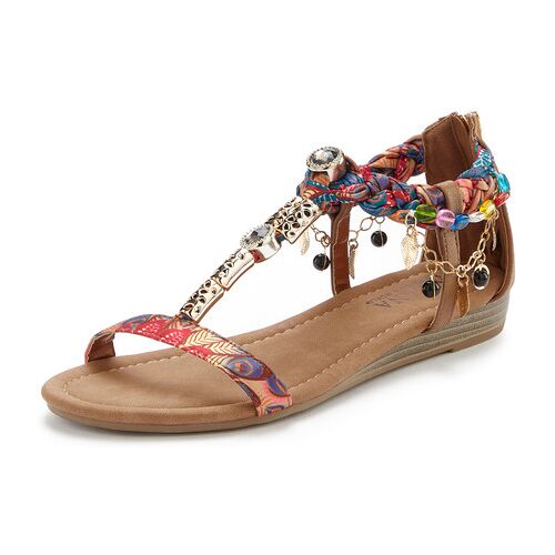 Lascana Sandale Damen Rosa/camelfarben Gr.39