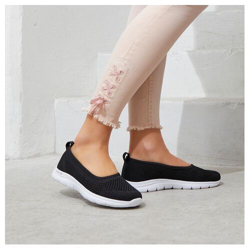 Lascana Sneaker Ballerinas Damen Schwarz Gr.40