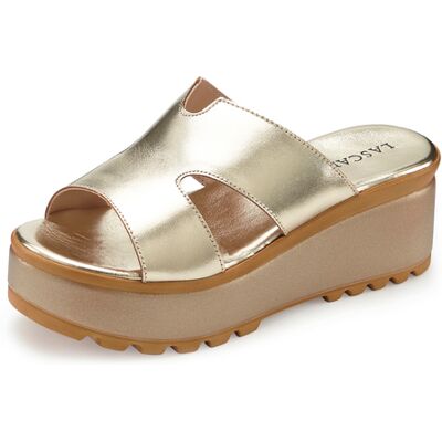 Lascana Pantolette Damen Goldfarben Gr.40 Lascana Pantolette Damen Goldfarben Gr.40