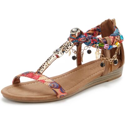 Lascana Sandale Damen Rosa/camelfarben Gr.35 Lascana Sandale Damen Rosa/camelfarben Gr.35
