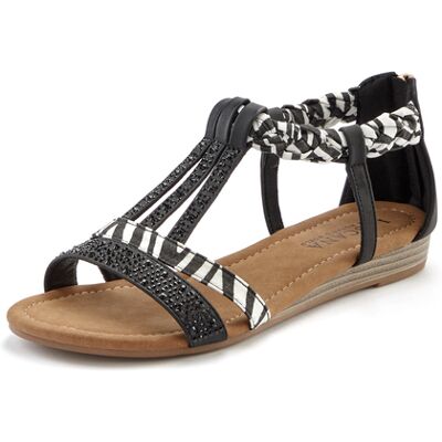 Lascana Sandale Damen Schwarz/zebra Gr.43 Lascana Sandale Damen Schwarz/zebra Gr.43