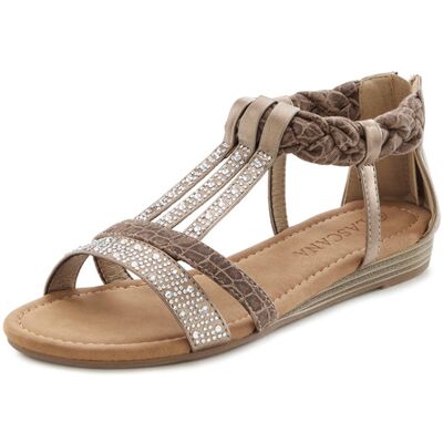 Lascana Sandale Damen Taupe Gr.43 Lascana Sandale Damen Taupe Gr.43