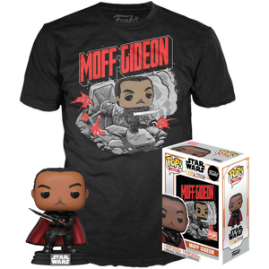 T-Shirt Star Wars: The Mandalorian - Moff Gideon + Funko Figur (beschädigte Verpackung) (größe M)