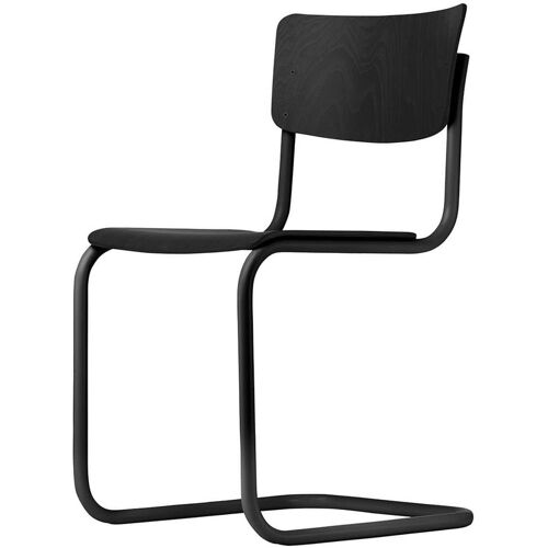 Thonet Stuhl Freischwinger S43 schwarz gebeizt / Gestell schwarz