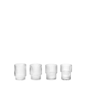 ferm LIVING Trinkglas Set Ripple clear 6,2 cm H