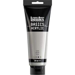 Liquitex 88700242 Basics Acrylfarbe, monopigmentierte Künstlerpigmente, lichtecht, mittlere Viskosität, Archivqualität, seidenglänzender Finish, 250ml Tube Silber Liquitex 88700242 Basics Acrylfarbe, monopigmentierte Künstlerpigmente, lichtecht, mittlere Viskosität, Archivqualität, seidenglänzender Finish, 250ml Tube Silber