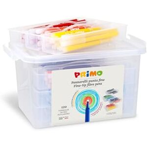 Primo 120 Filzstifte mit Feiner Spitze 2,5 mm für Kinder ab 3 Jahren, Abwaschbar, Malkoffer für Kinder, 12 Farben zum Malen, Zeichnen und Kreative Arbeiten, Produkt für Schreibwaren und Schule Primo 120 Filzstifte mit Feiner Spitze 2,5 mm für Kinder ab 3 Jahren, Abwaschbar, Malkoffer für Kinder, 12 Farben zum Malen, Zeichnen und Kreative Arbeiten, Produkt für Schreibwaren und Schule
