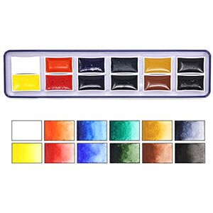 ARTWAY Aquarellfarben-Set – Hochpigmentiert – 12 Ganze Näpfchen – Eine Auswahl an hochpigmentierten, lebendigen Farben, perfekt für Aquarellmalerei ARTWAY Aquarellfarben-Set – Hochpigmentiert – 12 Ganze Näpfchen – Eine Auswahl an hochpigmentierten, lebendigen Farben, perfekt für Aquarellmalerei