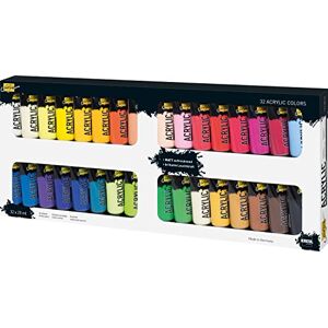 KREUL 84173 Solo Goya Acrylic Set mit 32 Farben in 20 ml Tuben, cremige vielseitig einsetzbare Acrylfarbe in Studienqualität, auf Wasserbasis, schnell und matt trocknend, gut deckend, wasserfest KREUL 84173 Solo Goya Acrylic Set mit 32 Farben in 20 ml Tuben, cremige vielseitig einsetzbare Acrylfarbe in Studienqualität, auf Wasserbasis, schnell und matt trocknend, gut deckend, wasserfest