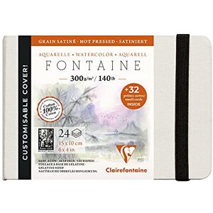 Clairefontaine Fontaine Aquarelle Satin Baumwollskizzenbuch - 24F 10x15cm - Weiß Clairefontaine Fontaine Aquarelle Satin Baumwollskizzenbuch - 24F 10x15cm - Weiß