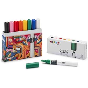 CARIOCA Große Acrylfarben Plus Acrylmarker zum Schreiben auf allen Oberflächen – Acryltinte, 2 mm Strichstärke, trocknet nicht an der Luft, lichtbeständig (starre Box mit 8 Stück) CARIOCA Große Acrylfarben Plus Acrylmarker zum Schreiben auf allen Oberflächen – Acryltinte, 2 mm Strichstärke, trocknet nicht an der Luft, lichtbeständig (starre Box mit 8 Stück)