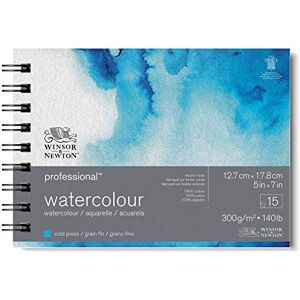 Winsor & Newton Professionelles Aquarellblock - Kalt gepresst - 300gsm - 5" x 7" - 15 Blatt Winsor & Newton Professionelles Aquarellblock - Kalt gepresst - 300gsm - 5" x 7" - 15 Blatt