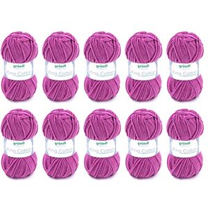 120 Gründl Wolle King Cotton dicke Wolle zum Stricken Strickgarn Häkelgarn weich und hautfreundlich 55% Polyacryl, 45% Baumwolle 10 Knäuel 50 g / 78 m Nadelstärke 6-7 Fuchsia 120 Gründl Wolle King Cotton dicke Wolle zum Stricken Strickgarn Häkelgarn weich und hautfreundlich 55% Polyacryl, 45% Baumwolle 10 Knäuel 50 g / 78 m Nadelstärke 6-7 Fuchsia