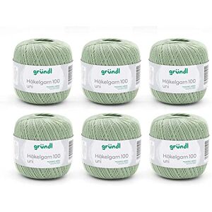 Gründl Baumwoll-Häkelgarn - Pistazie - 6 x 100 g Gründl Baumwoll-Häkelgarn - Pistazie - 6 x 100 g