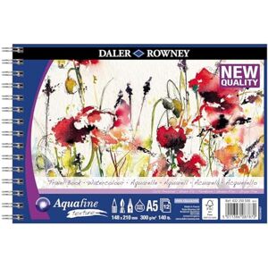 Daler Rowney Daler-Rowney Aquafine Spiralblock, Reisebuch-Format, Aquarell und Gouache, texturiert, kaltgepresst, A5 300 g/m², natürliches Weiß, 12 Blatt, ideal für Profis und Anfänger, Künstler und Studenten, säurefrei Daler Rowney Daler-Rowney Aquafine Spiralblock, Reisebuch-Format, Aquarell und Gouache, texturiert, kaltgepresst, A5 300 g/m², natürliches Weiß, 12 Blatt, ideal für Profis und Anfänger, Künstler und Studenten, säurefrei